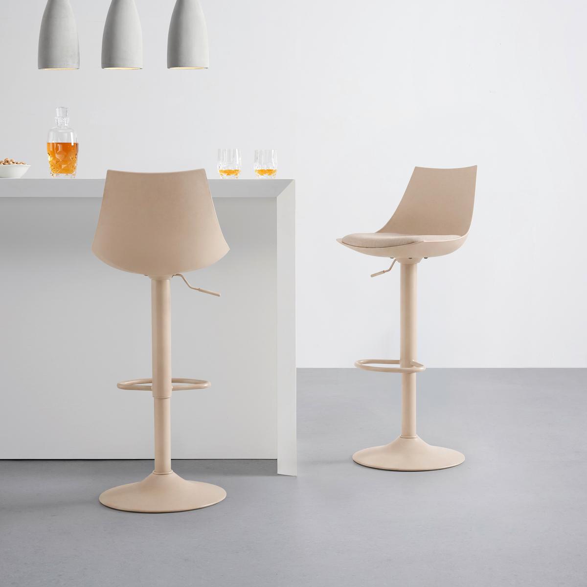 Barhocker Erik 2 - Beige, Modern, Kunststoff/Textil (41/85.5-107.5/44cm) - Mömax