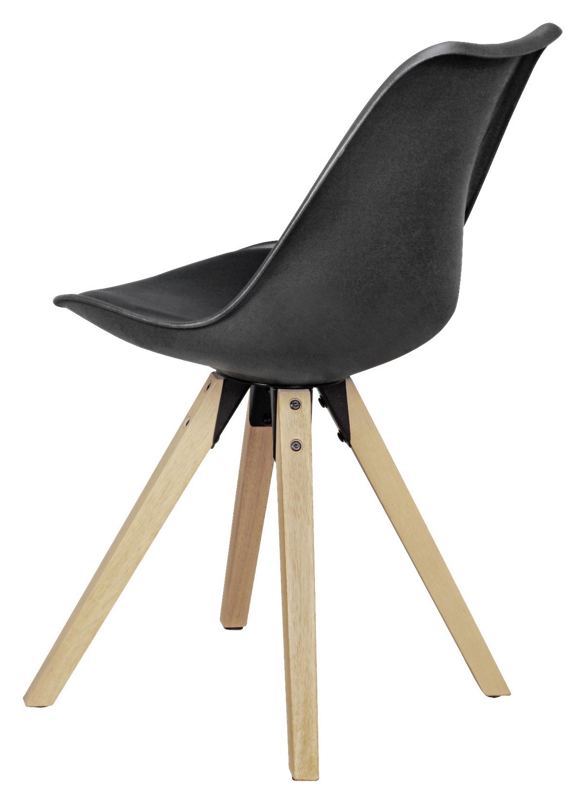 Stuhl-Set in Schwarz ´LIMA´ - Eichefarben/Schwarz, Design, Holz/Kunststoff (48/89/48cm) - MID.YOU