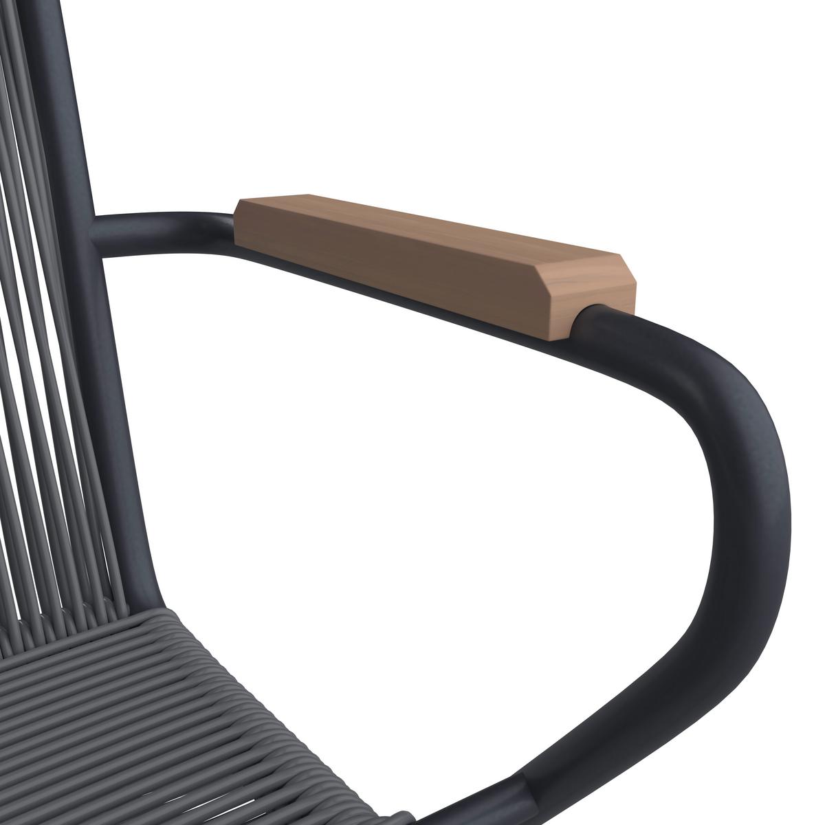 Set Vrtnih Stolov Cleo, Siva, 2-Delno - barva tikovine/temno siva, Moderno, kovina/umetna masa (58/87/58cm) - Bessagi Garden