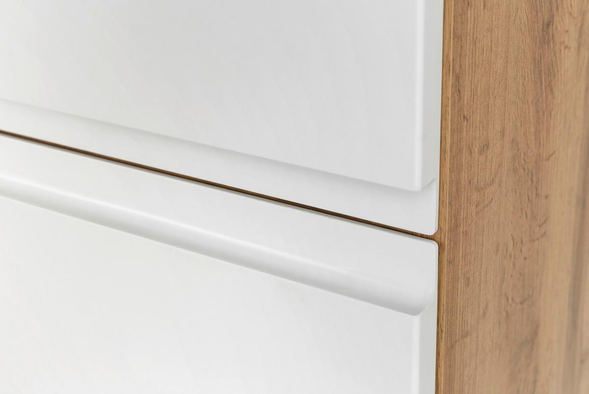 Hochschrank Varese B: 40 cm Weiß/Wotaneiche Dekor - Eiche Wotan/Weiß, MODERN, Holzwerkstoff (40/180/35cm) - Held