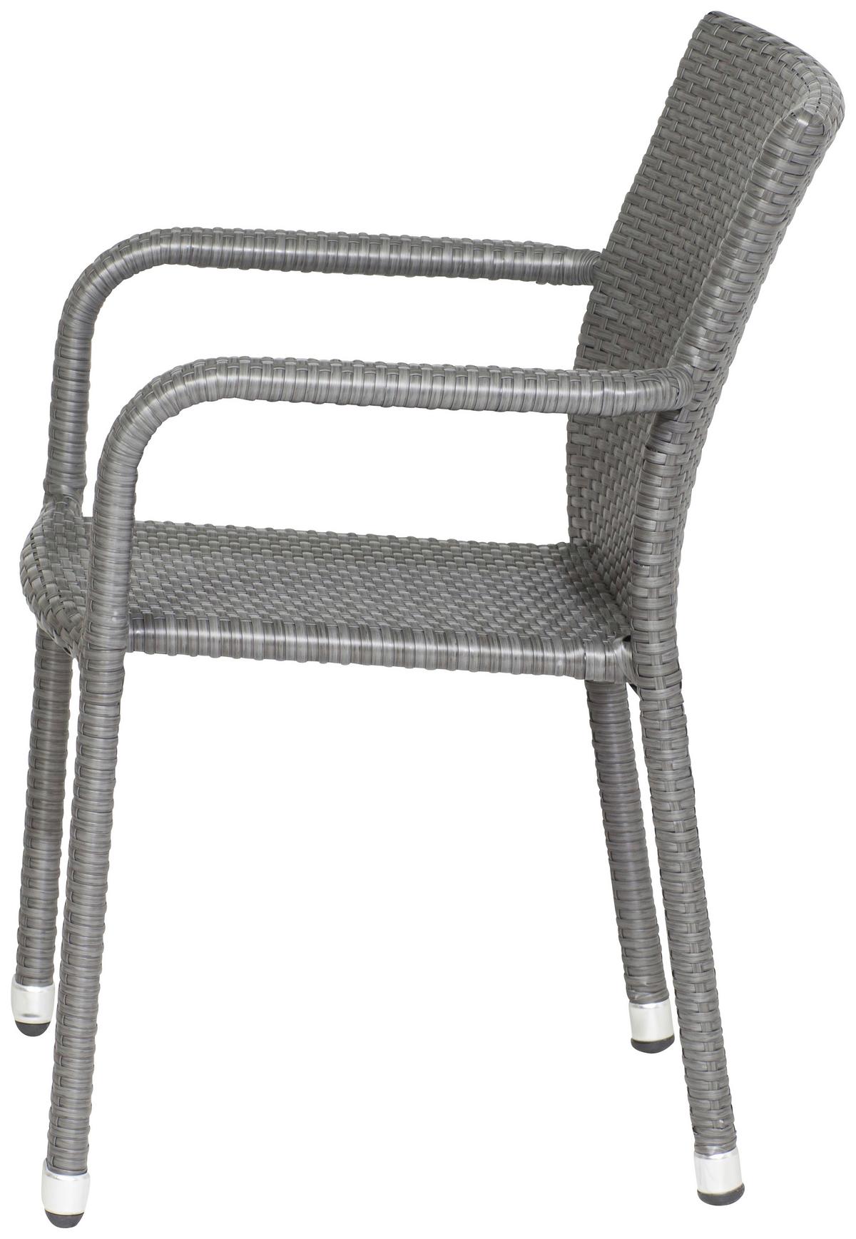 Stapelsessel Grau wetterfest - Grau, MODERN, Kunststoff/Metall (56/83/60cm) - Siena Garden