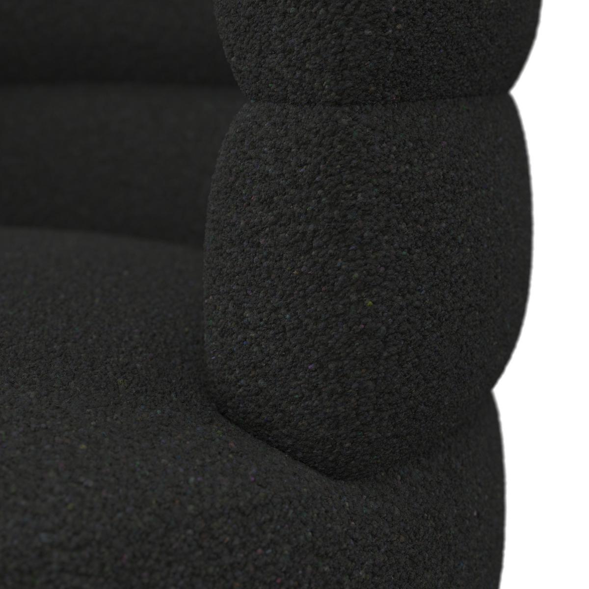 Stuhl Julina Schwarz Bouclé Gepolstert - Schwarz, MODERN, Holz/Textil (71/74/72cm) - Bessagi Home