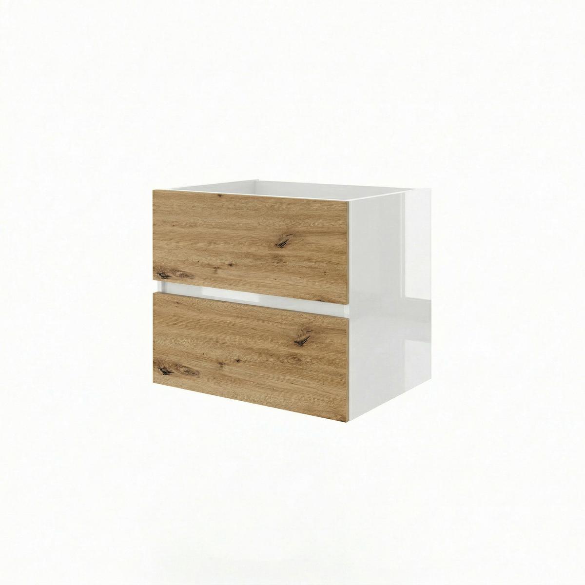 Element Ispod Umivaonika Easy - hrast Artisan/bijela visoki sjaj, Moderno, drvni materijal (80/51/46cm)