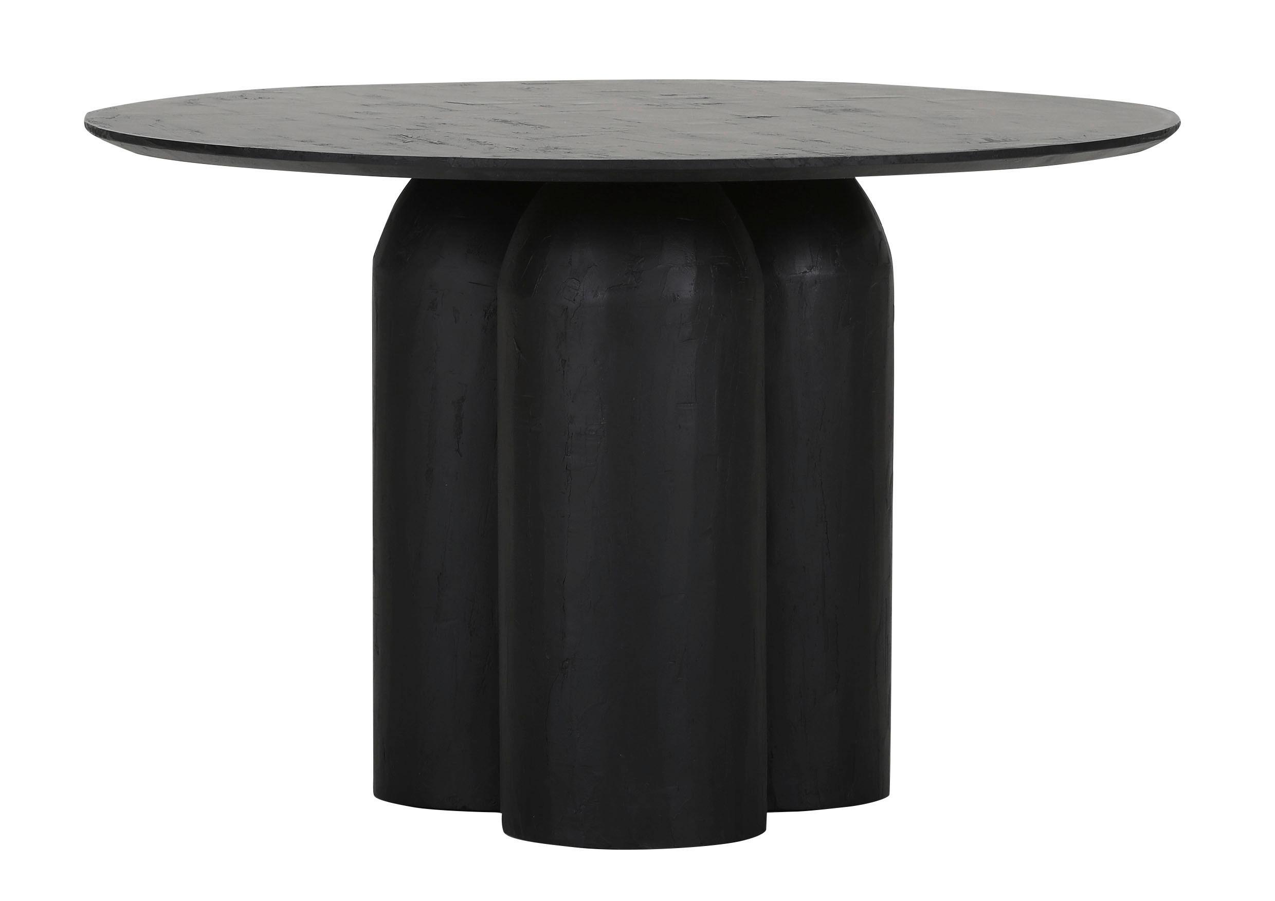 Esstisch Paris Schwarz MDF mit Gipsputz Finish - Schwarz, MODERN, Holzwerkstoff (120/120/76cm) - Mömax