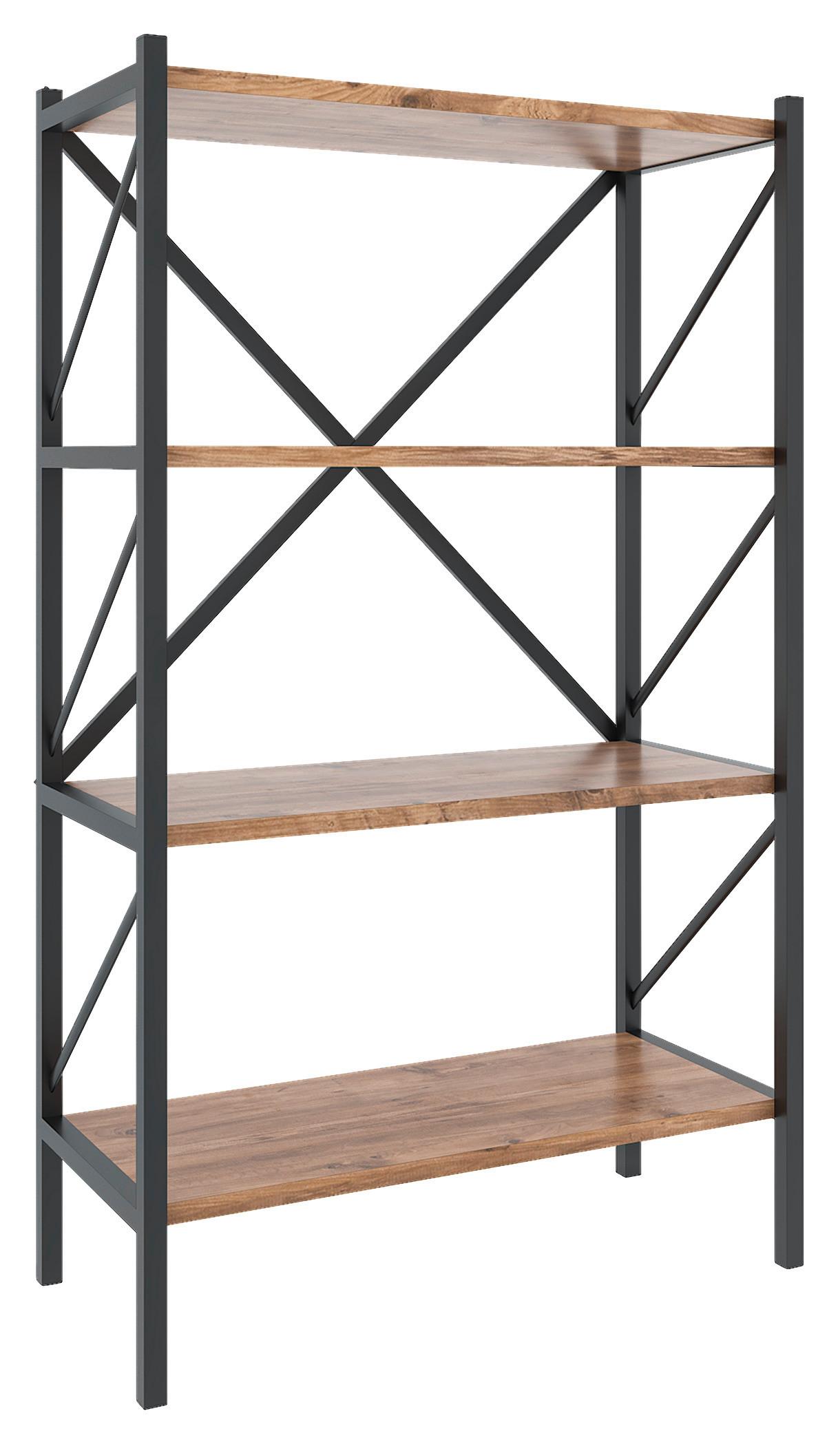 Regal Insasi, Hrast - medeni hrast, Moderno, leseni material (66/121/34cm) - MID.YOU