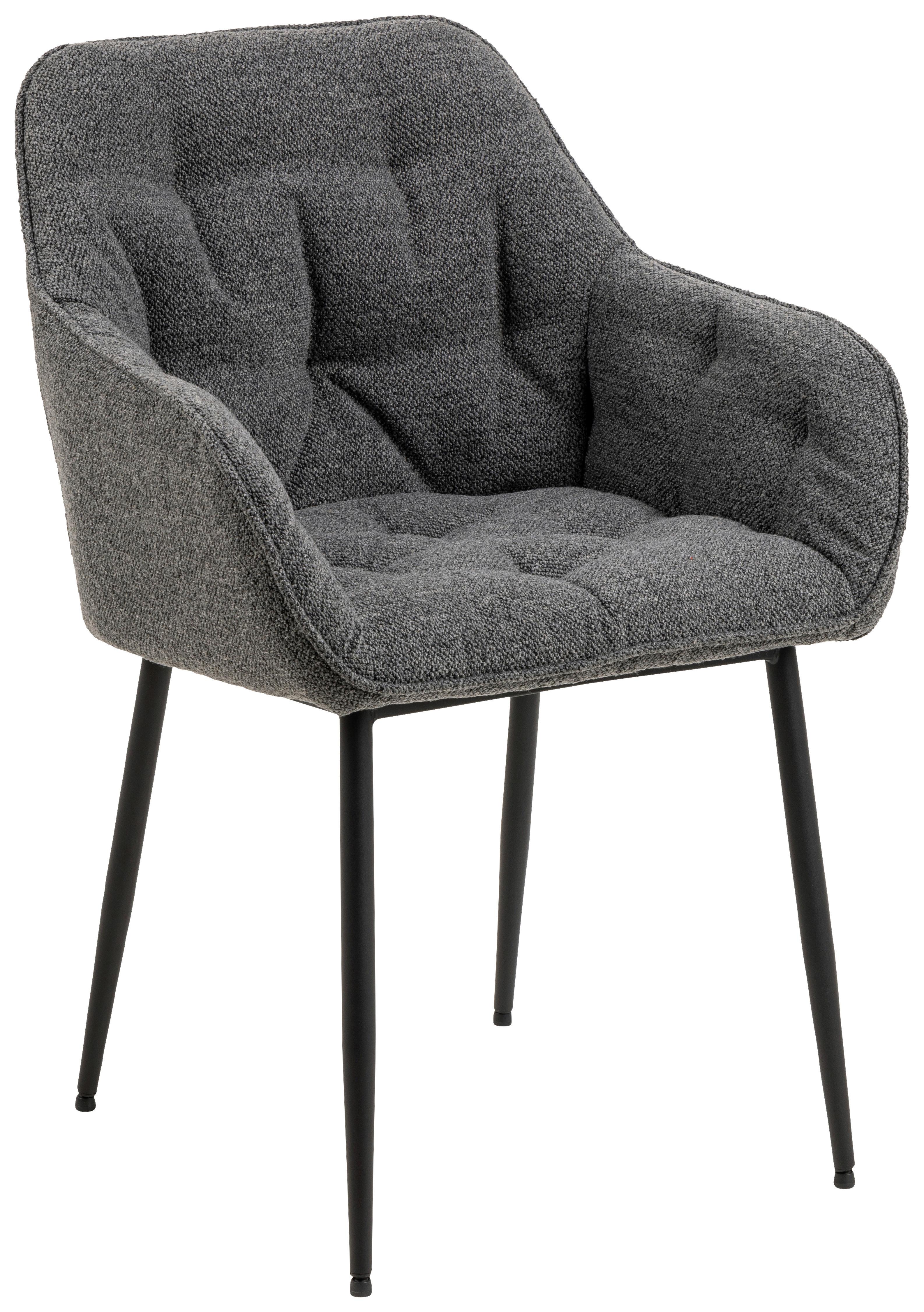 KRZESŁO Z PODŁOKIETNIKAMI BROOKE - czarny/szary, Modern, metal/tkanina (58/83/55cm) - MID.YOU