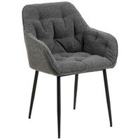 KRZESŁO Z PODŁOKIETNIKAMI BROOKE - czarny/szary, Modern, metal/tkanina (58/83/55cm) - MID.YOU