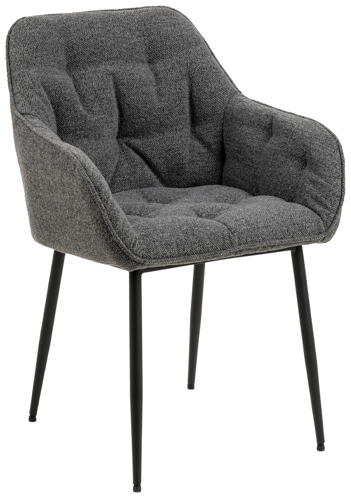 KRZESŁO Z PODŁOKIETNIKAMI BROOKE - czarny/szary, Modern, metal/tkanina (58/83/55cm) - MID.YOU