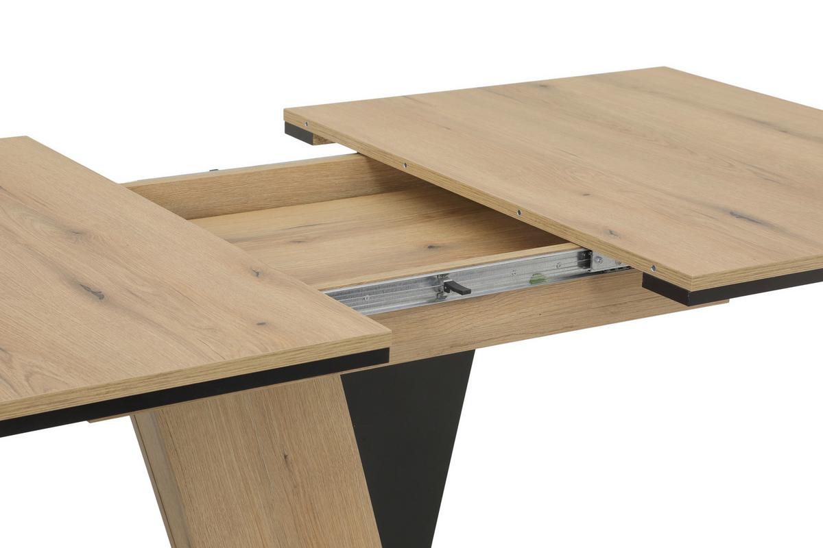 TISCHGRUPPE BEKE G - Eichefarben/Anthrazit, MODERN, Holzwerkstoff/Textil (140 - 180/76/90cm) - MID.YOU