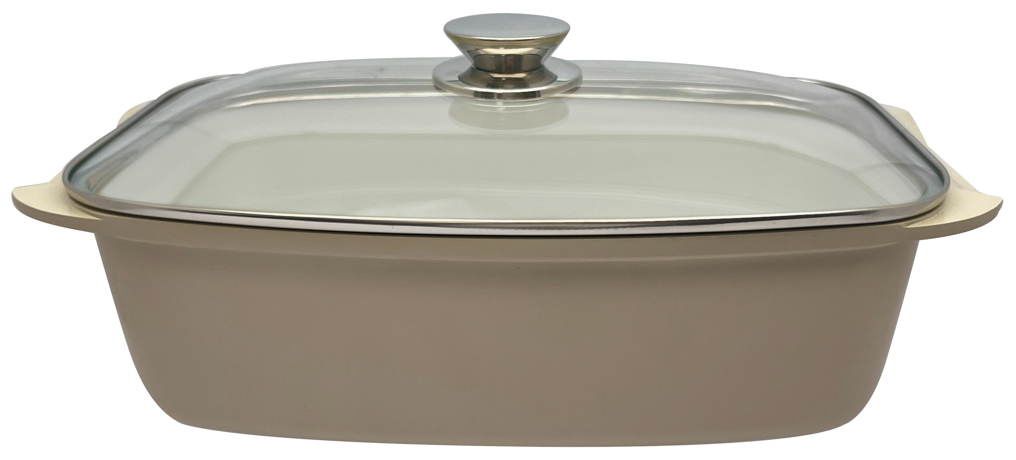 Tavă cu capac Betty - străveziu/taupe, Modern, sticlă/metal (32/21/10,8cm) - Mömax