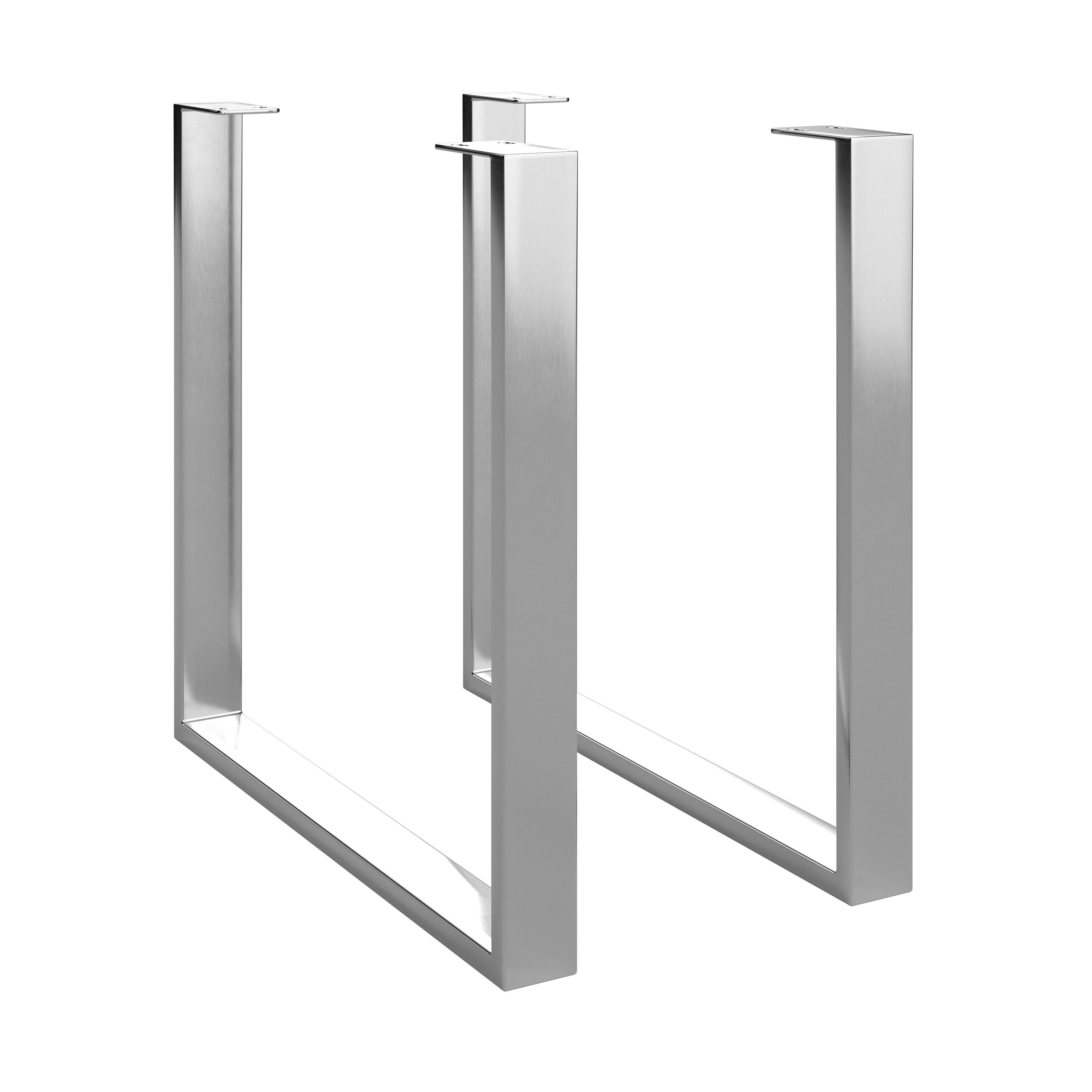 Tischgestell Noah Edelstahlfarben - Edelstahlfarben, Modern, Metall (78/72/7,5cm) - Mömax