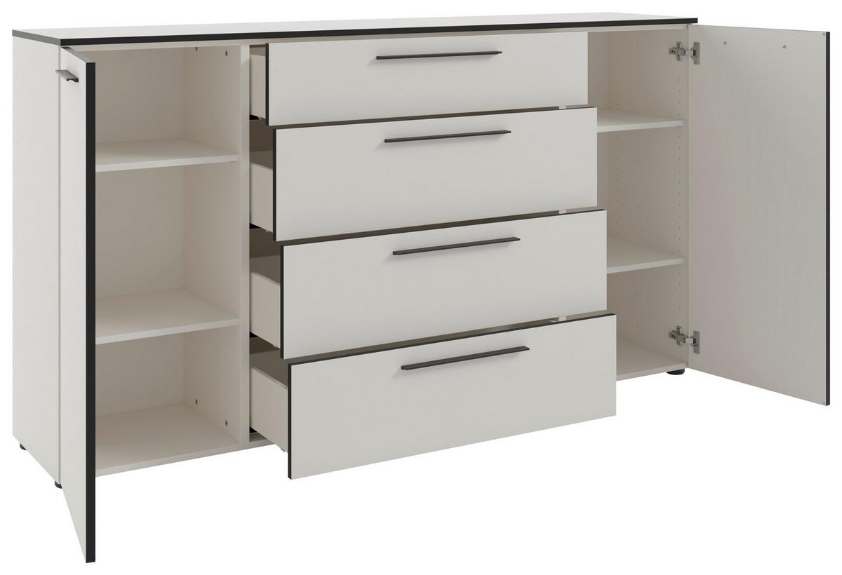 KOMODA SZEROKA SOUL - czarny/biały, Modern, materiał drewnopochodny/tworzywo sztuczne (180/99,8/40cm)