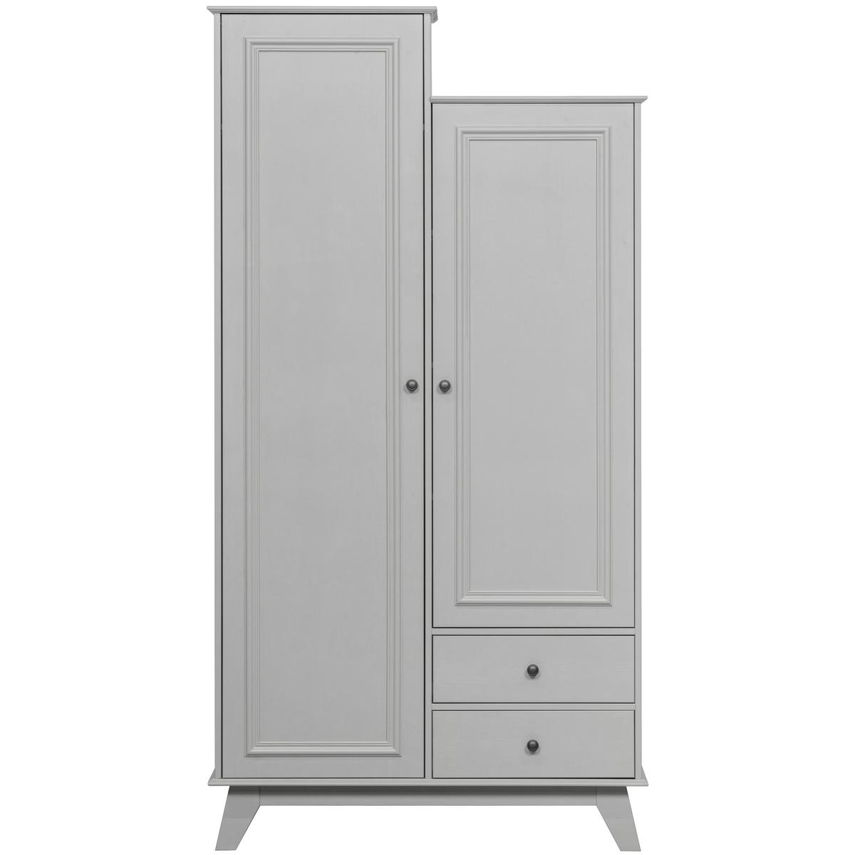 Drehtürenschrank Lily Grau - Schwarz/Grau, Basics, Holz/Metall (98/190/41cm) - MID.YOU