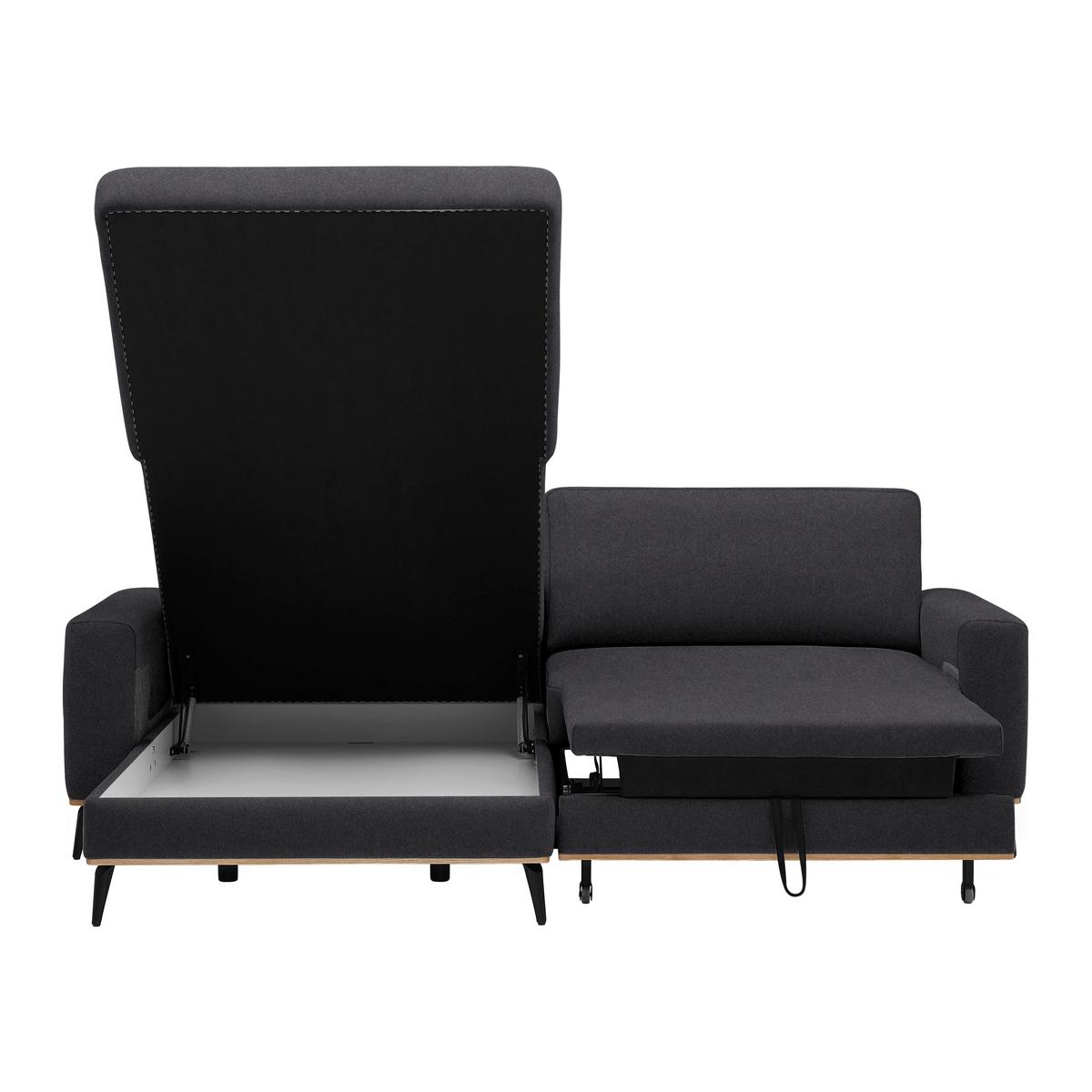 Wohnlandschaft Romeo Platinfarben - Platinfarben/Schwarz, KONVENTIONELL, Textil/Metall (167/87/234cm) - Zandiara