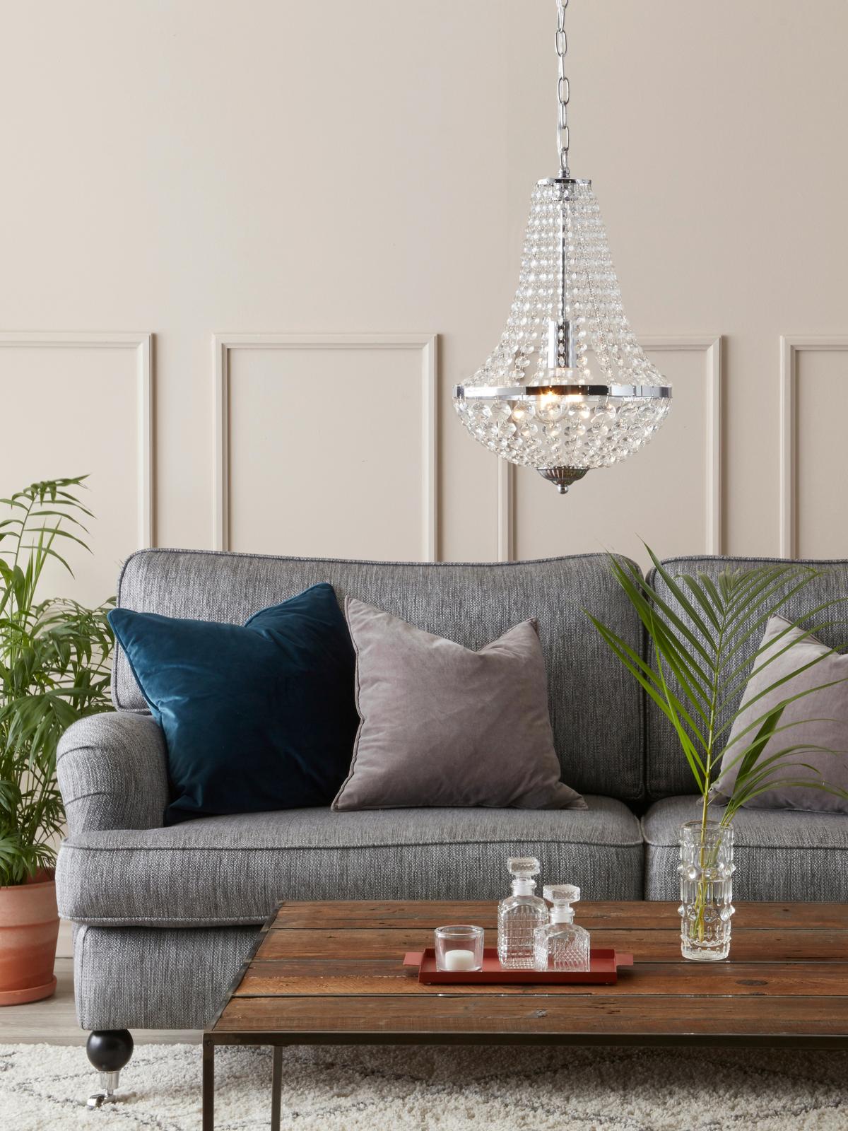 Kronleuchter Gränsö max. 60 Watt - Klar/Chromfarben, Basics, Glas/Metall (30/30/40cm) - Markslöjd