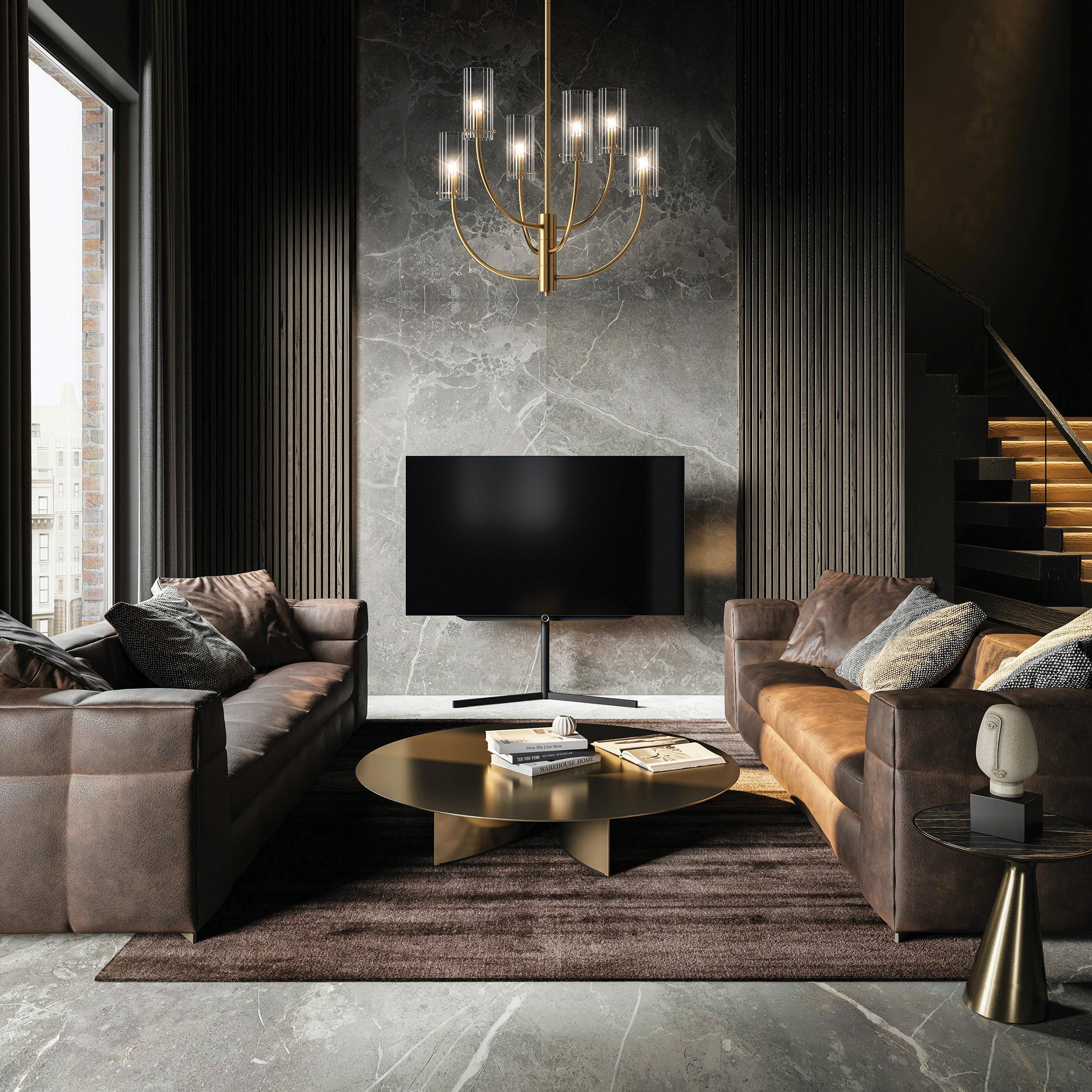 KRONLEUCHTER ARCO - Messingfarben, Trend, Glas/Metall (61/44,7/61cm) - MAYTONI