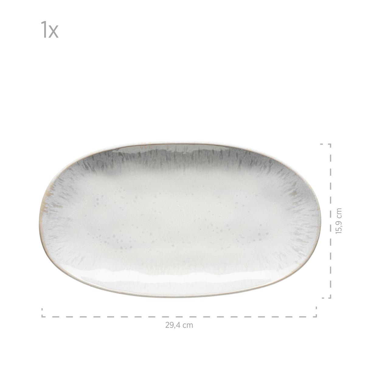 Servierplatten-set 931917 Weiss Postsicher - Weiss, Basics, Keramik (39/24,5/10cm) - Mäser