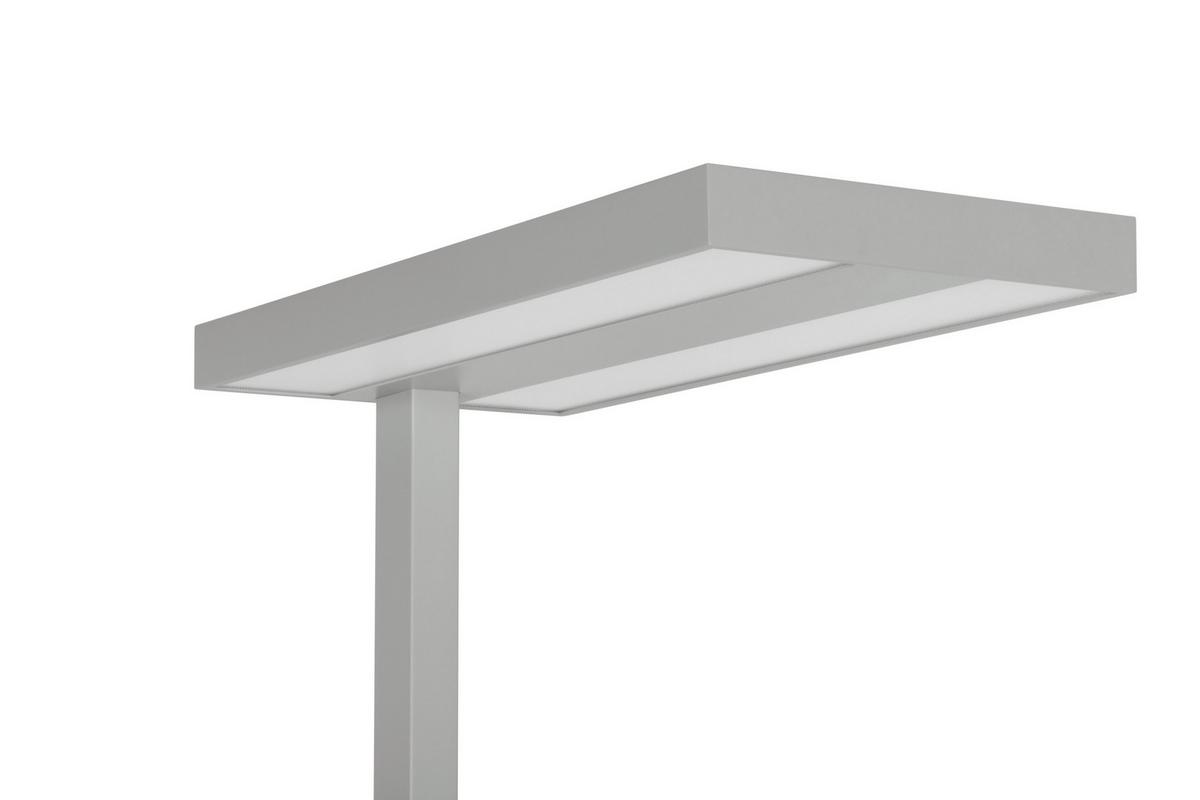 LAMPA STOJĄCA LED WORK *SBN* - kolor srebrny/przejrzysty, Konventionell, tworzywo sztuczne/metal (61/28/195cm) - Novel
