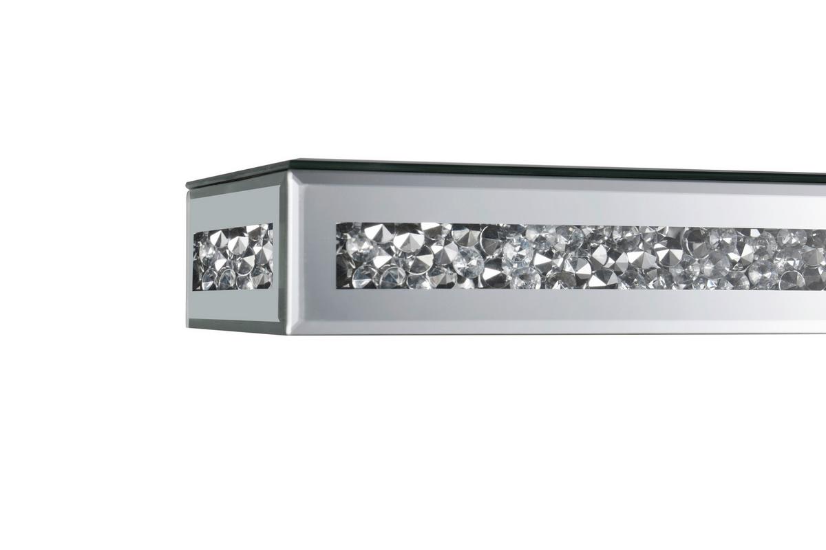 Wandboard Zoe Silberfarben - Silberfarben, LIFESTYLE, Glas/Kunststoff (30/5,5/15cm) - Mömax