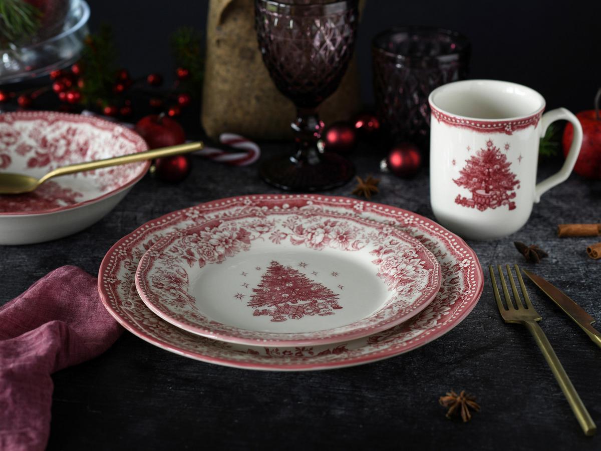 Kombinirani Servis Christmas Tree, 16-Delni - rdeča, Basics, keramika - Creatable