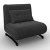 BÄDDFÅTÖLJ LUNA - mörkgrå/svart, Modern, metall/textil (92/86/80cm) - Bessagi Home