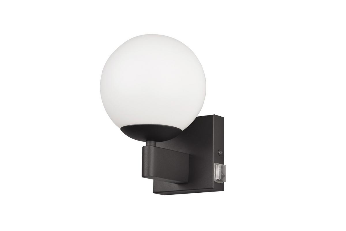 Wandleuchte Kula Schwarz max. 10 Watt - Schwarz/Weiß, MODERN, Glas/Metall (14/20cm) - Trio Leuchten