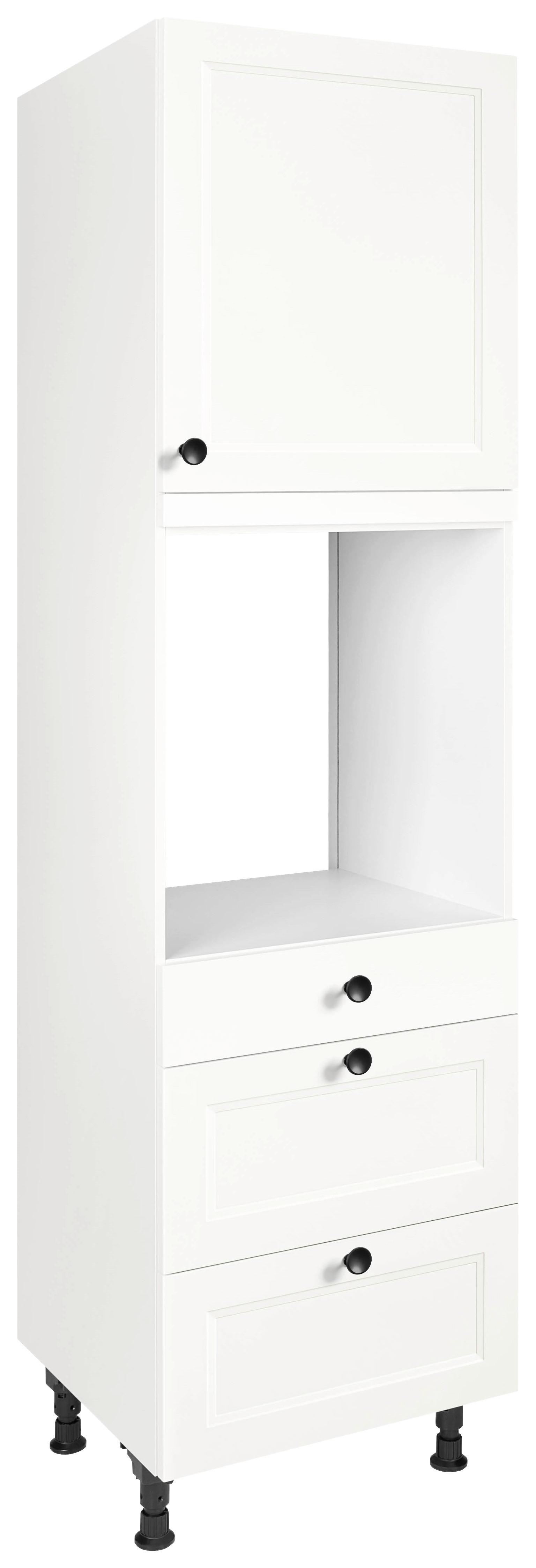 Geräteumbauschrank Cascada Weiß - Schwarz/Weiß, MODERN, Holzwerkstoff/Metall (60/216,6/58cm) - Nobilia