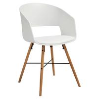 KRZESŁO Z PODŁOKIETNIKAMI LUNA 10 - kolor bukowy/biały, Lifestyle, tworzywo sztuczne/metal (51,5/80,5/52cm) - Livetastic