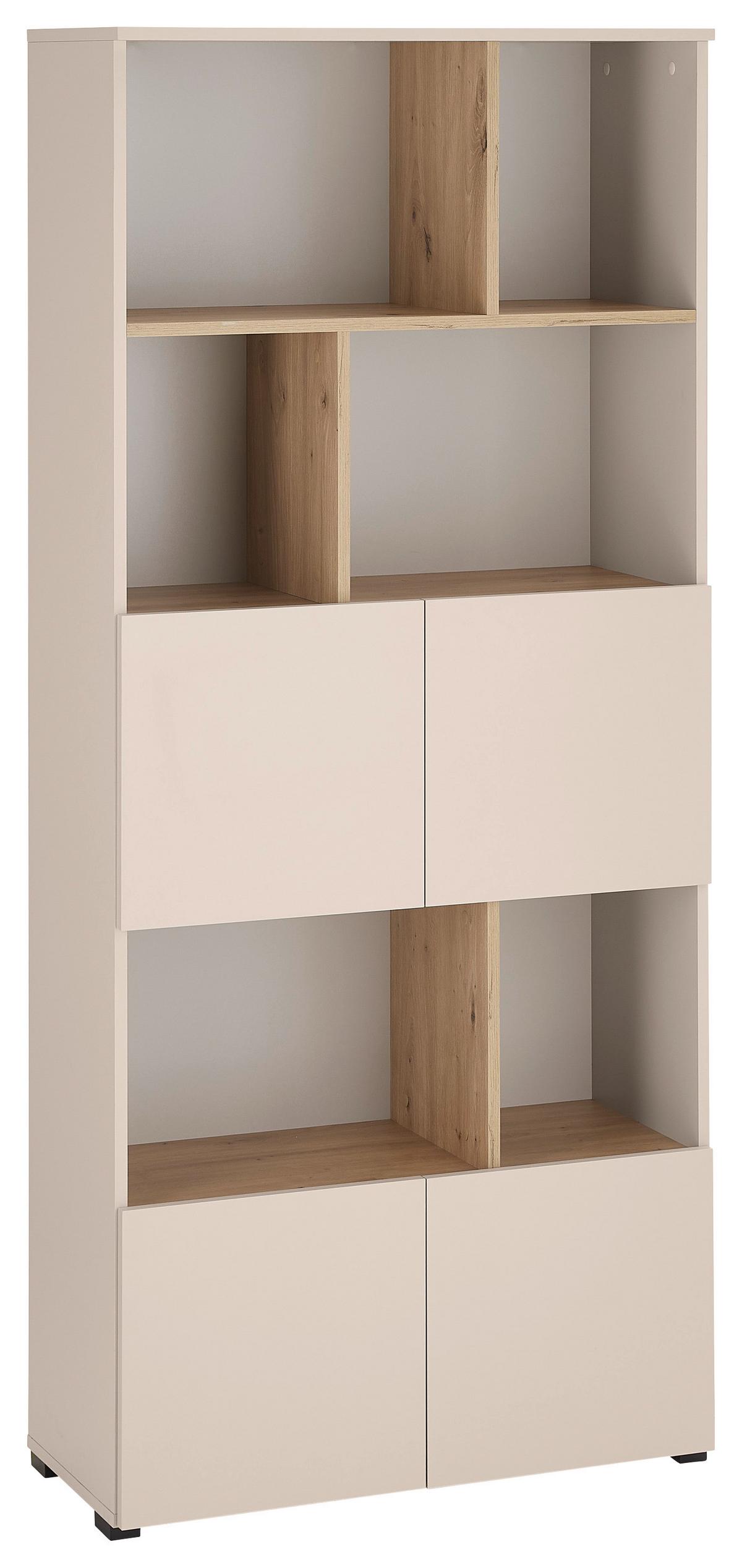 Regal Savanna Kaschmirfarben - Kaschmir/Schwarz, Modern, Holzwerkstoff/Kunststoff (80/180/35cm) - Mömax