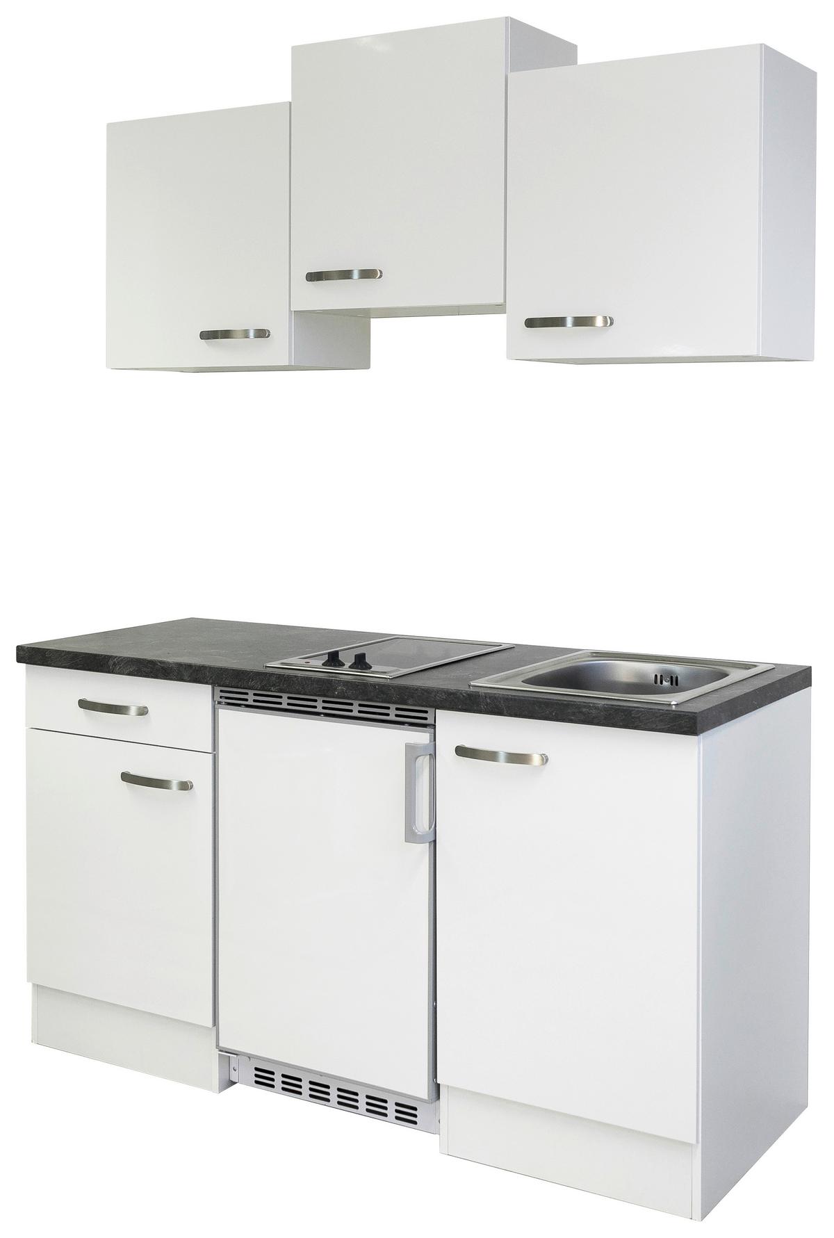 Majhna Kuhinja Z Aparati Alba, Bela - barve nerjavečega jekla/bela, Moderno, kovina/leseni material (150,5cm) - FlexWell