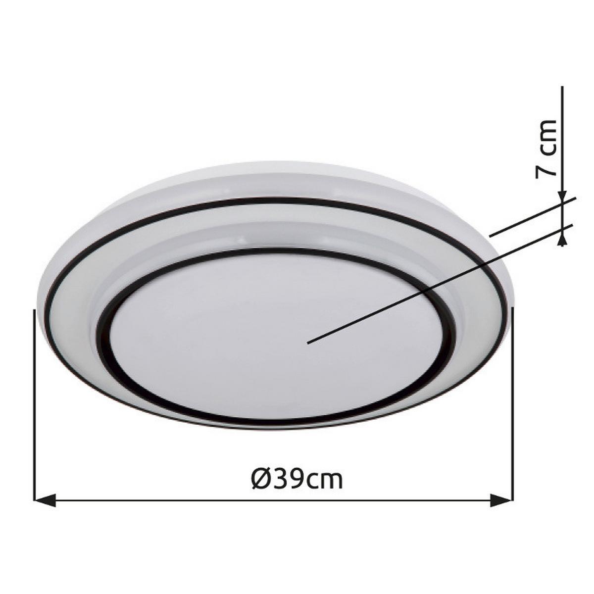 LED-DECKENLEUCHTE 48136-24 - Weiss/Schwarz, Konventionell, Kunststoff/Metall (39/7cm) - Globo