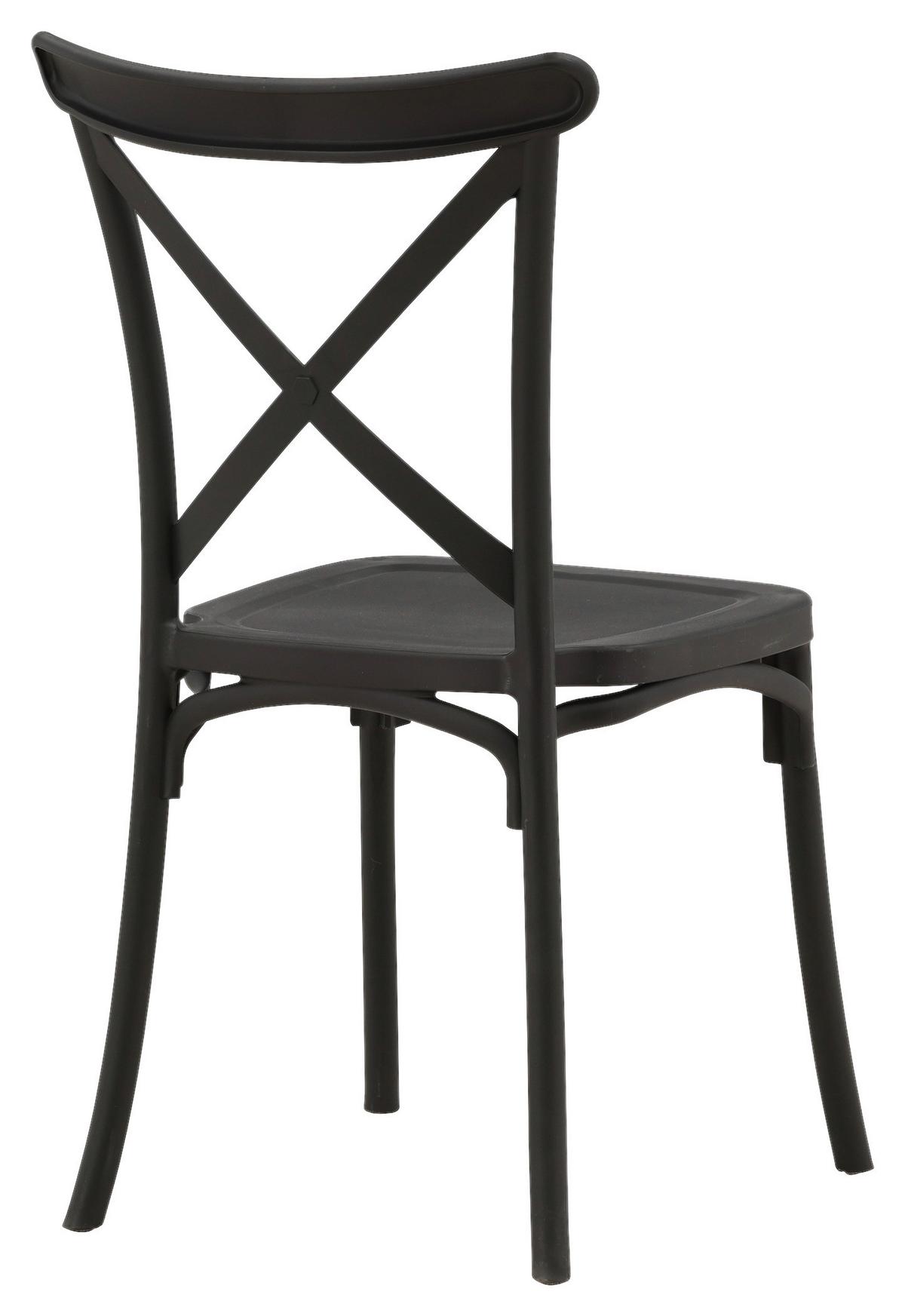 STUHL-SET CROSETT - Schwarz, Design, Kunststoff (52/90/55cm) - Livetastic