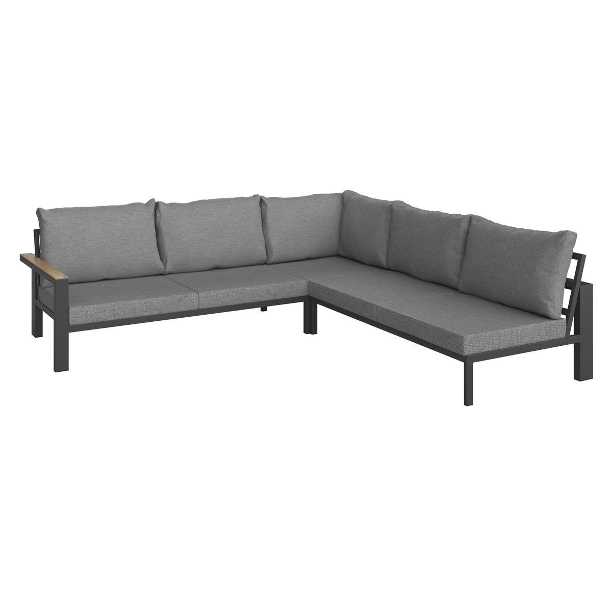 Garnitură grădină Melina - gri deschis/gri închis, Modern, lemn/metal (272/79/84cm) - Bessagi Garden
