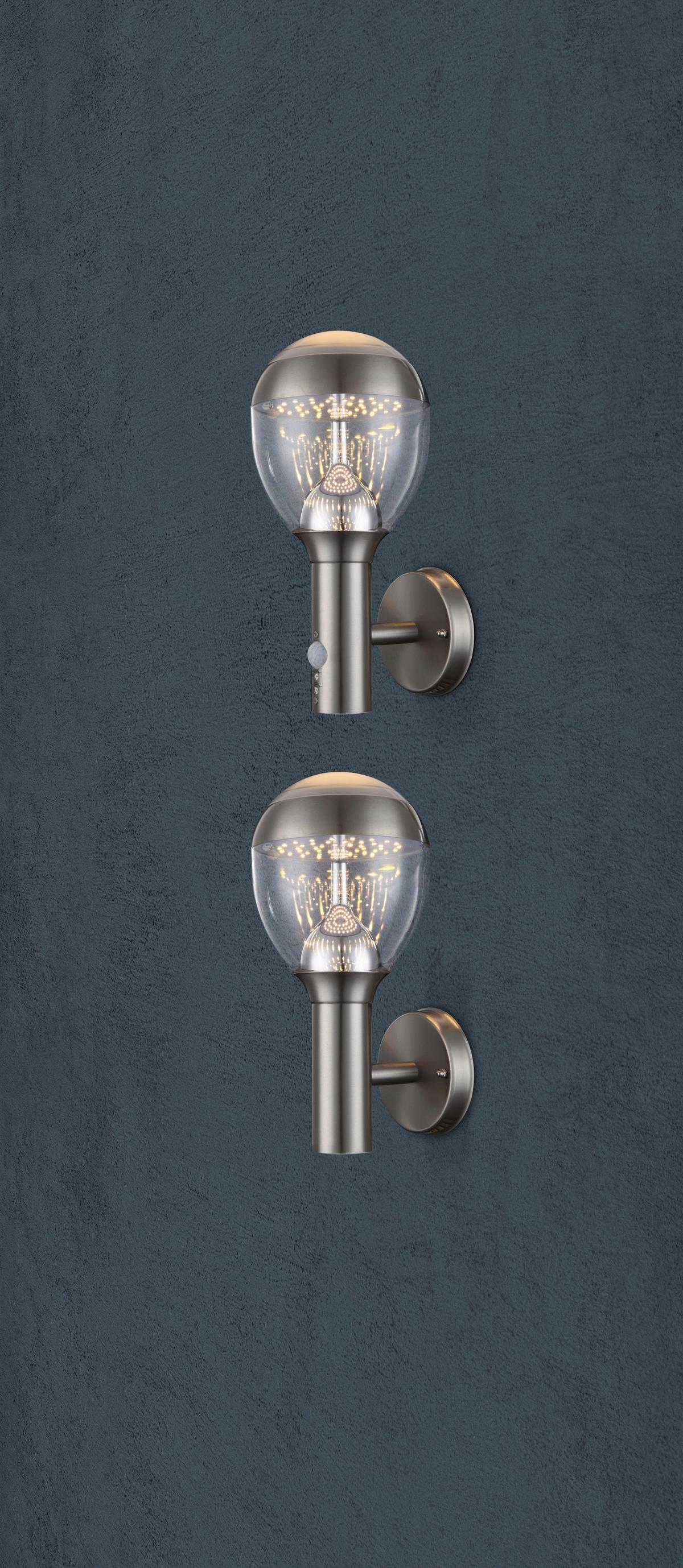 Zidna Svjetiljka Vanjska 34250 Callisto - srebrne boje/prozirno, Basics, metal/plastika (15/17,3/31,7cm) - Globo