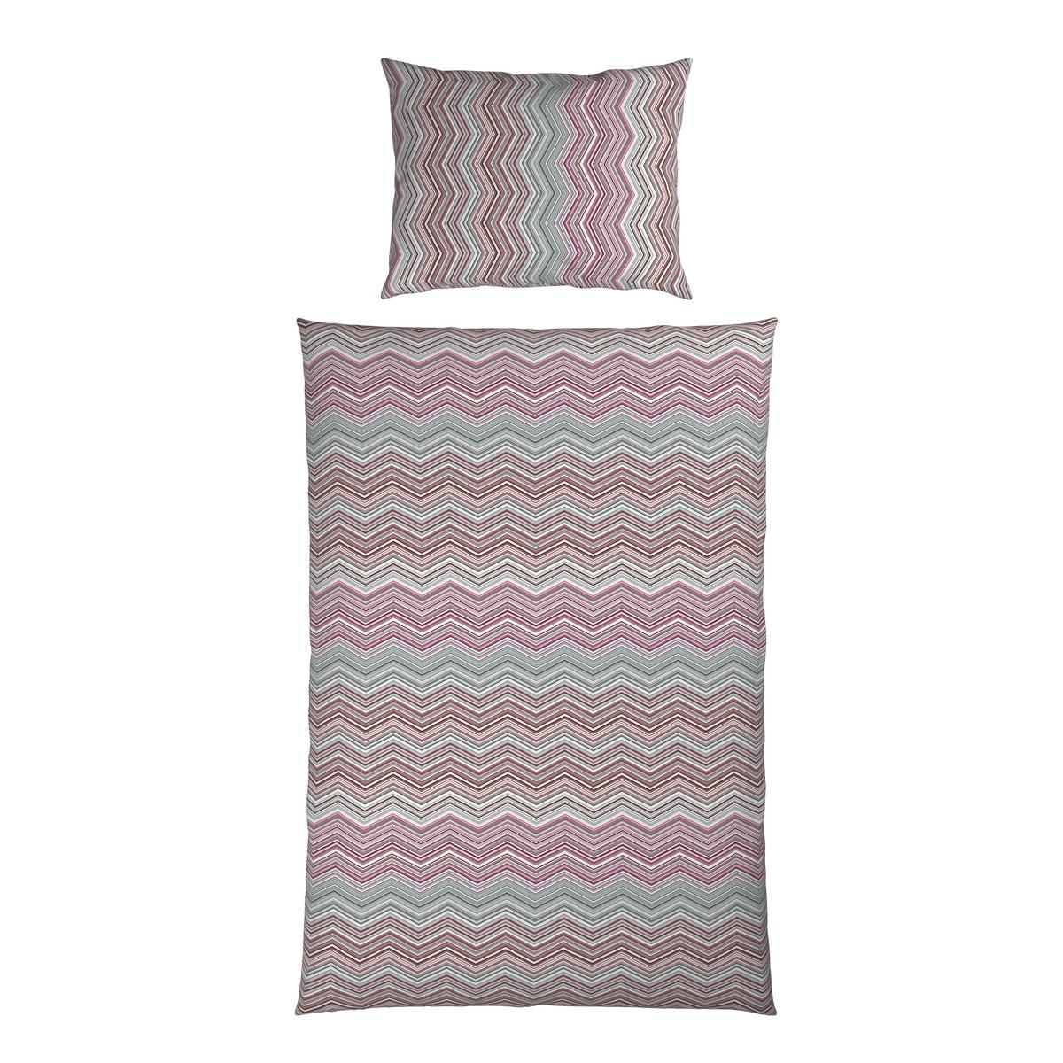 Posteljnina Zickzack, Sivovijolična, 60/80, 140/200 - sivovijolična, Konvencionalno, tekstil (140/200cm) - Mömax