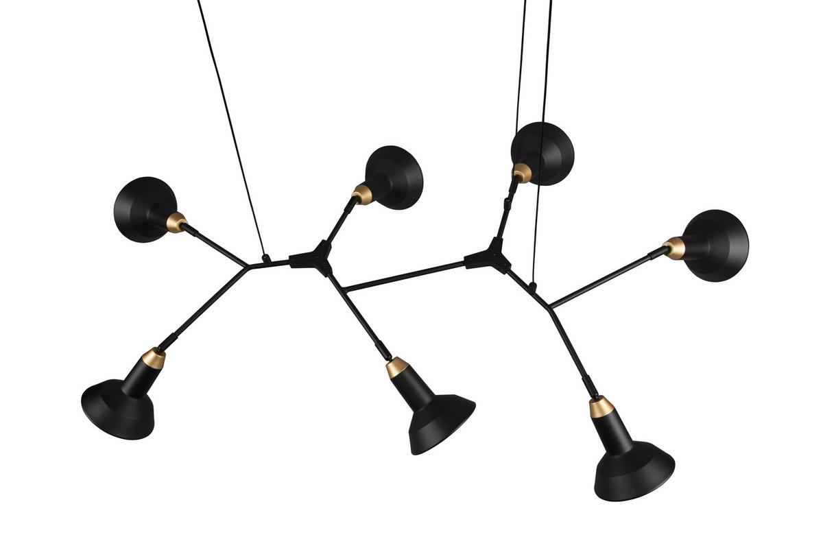 Hängeleuchte Roxie in Schwarz/Gold max. 10 Watt - Goldfarben/Schwarz, MODERN, Metall (113/69,5/150cm) - Trio Leuchten