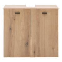 Waschbeckenunterschrank Basix Eichefarben ca.60x55x33cm - Eichefarben/Schwarz, Basics, Holzwerkstoff/Kunststoff (60/55/33cm) - Mömax