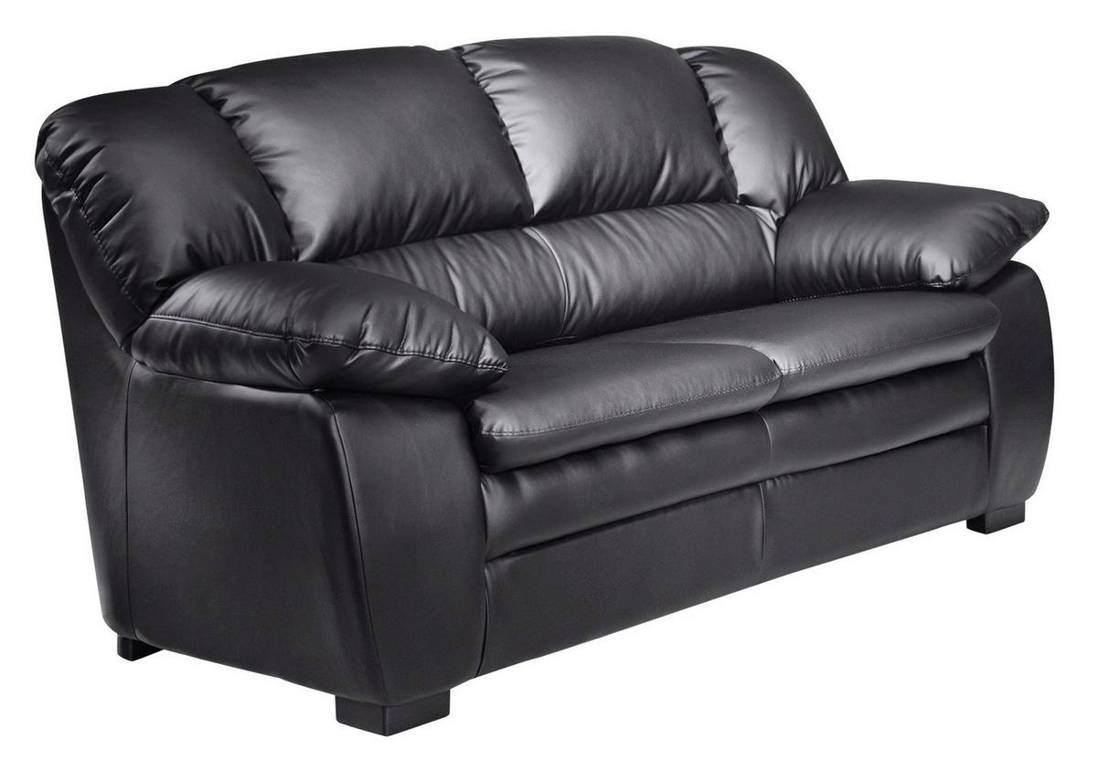 Zweisitzer-Sofa "Casino I" , schwarz - Schwarz, KONVENTIONELL, Kunststoff/Textil (159/88/92cm) - MID.YOU