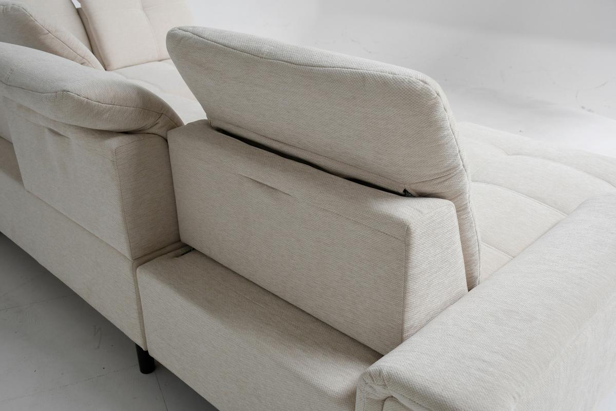Sarokkanapé Sierra - bézs, Modern, textil (364/230cm) - Mömax
