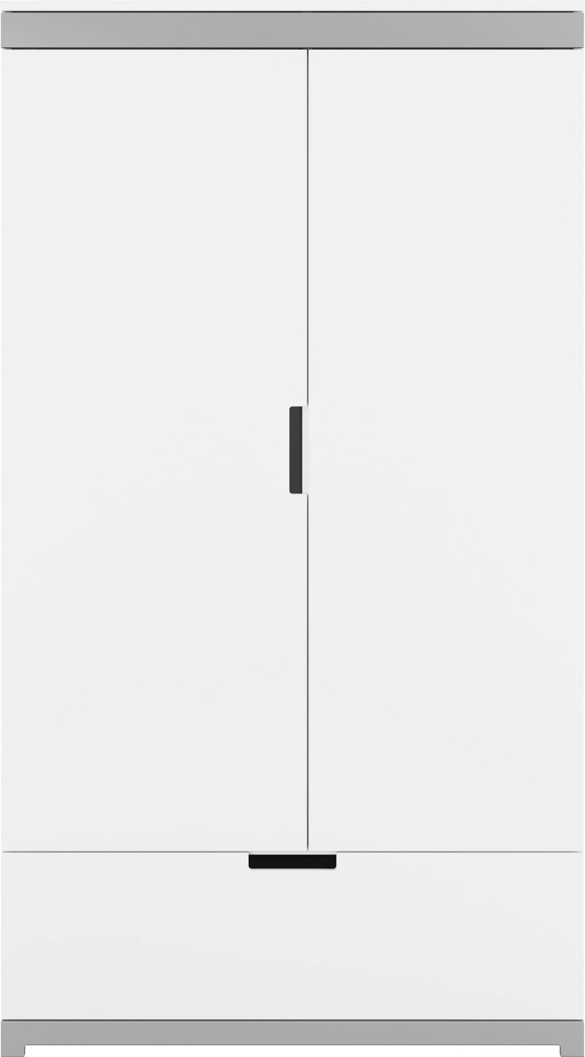 Otroška Garderobna Omara Tomi, Bela, Siva - siva/bela, Moderno, leseni material (100/182/57cm) - MID.YOU