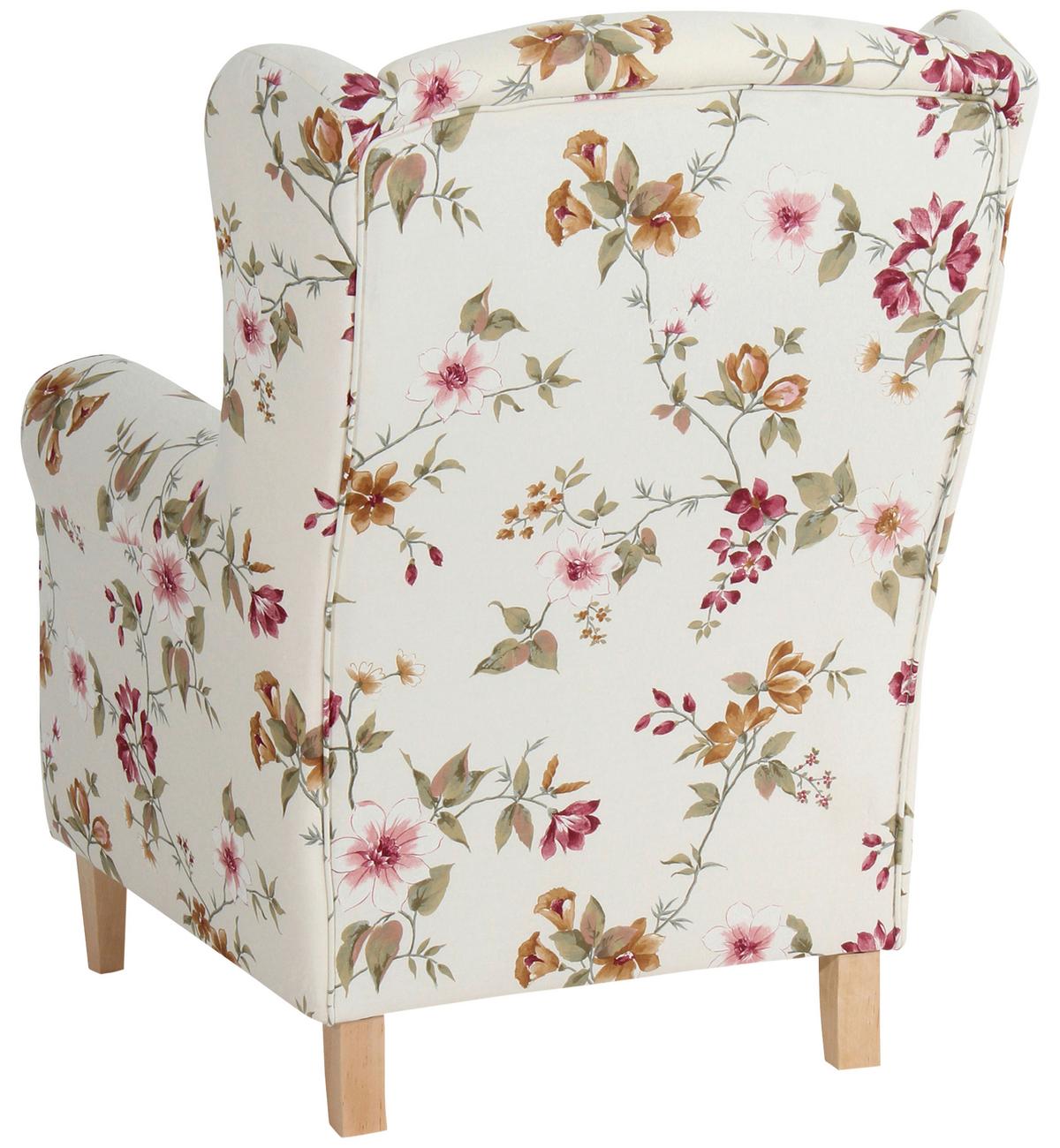 Ohrensessel Lorris Multicolor Flachgewebe - Buchefarben/Multicolor, Design, Holz/Textil (77/103/86cm) - Max Winzer