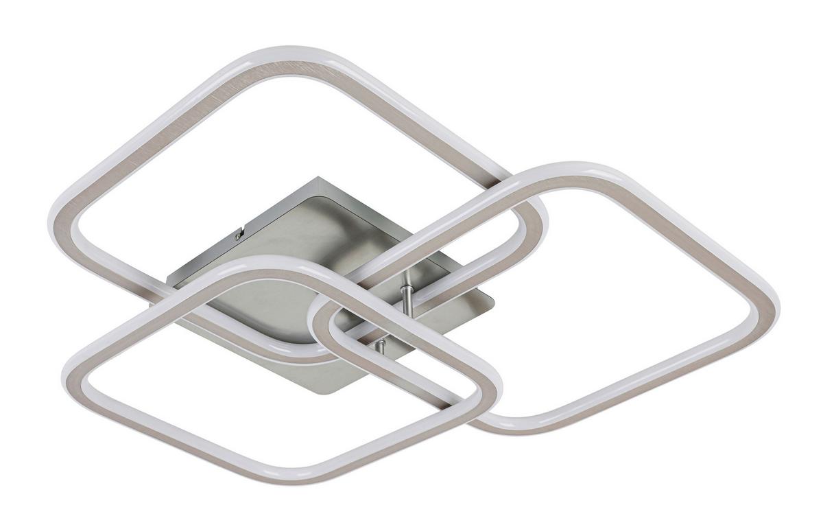 LED-Deckenleuchte Siop Weiß/Alufarben max. 39 Watt - Alufarben/Weiß, MODERN, Kunststoff/Metall (57/61/9cm) - Mömax