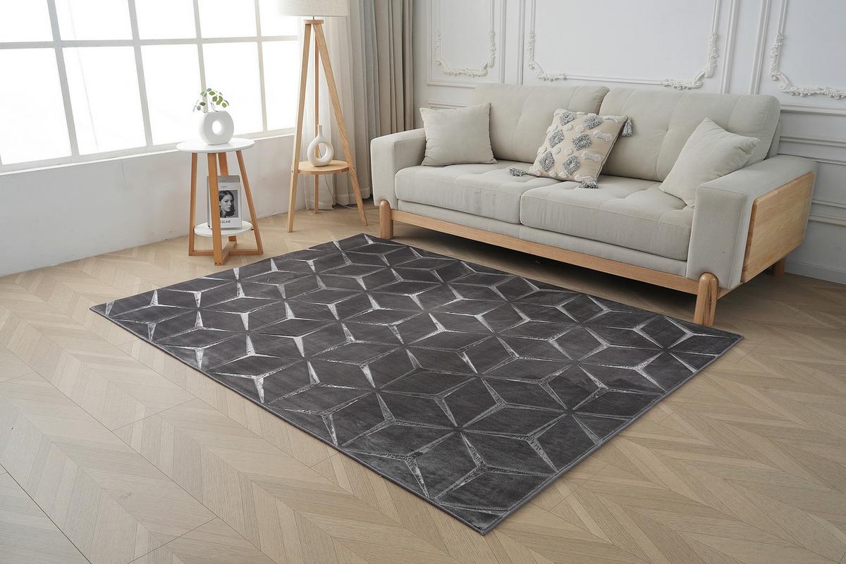 Läufer Calma 225 Anthrazit 80x150 Cm - Anthrazit, Basics, Textil (80/150cm) - Kayoom