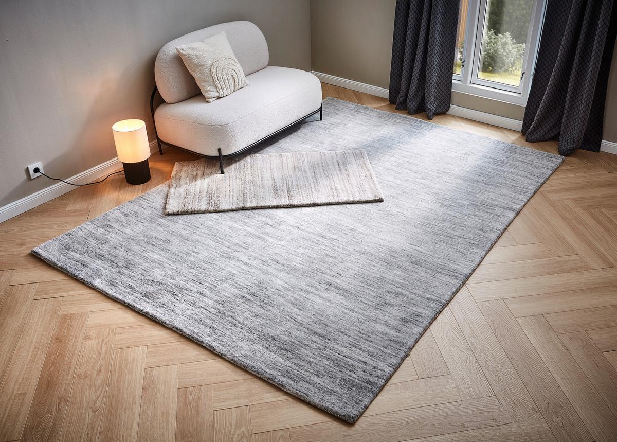 DYWAN WEŁNIANY LHOTSE - kolor srebrny, Basics, tkanina (130/190cm) - Cazaris