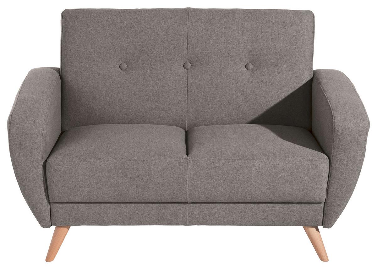 2-SITZER-SOFA JERRY - Naturfarben/Grau, Design, Holz/Textil (136/85/82cm) - Max Winzer