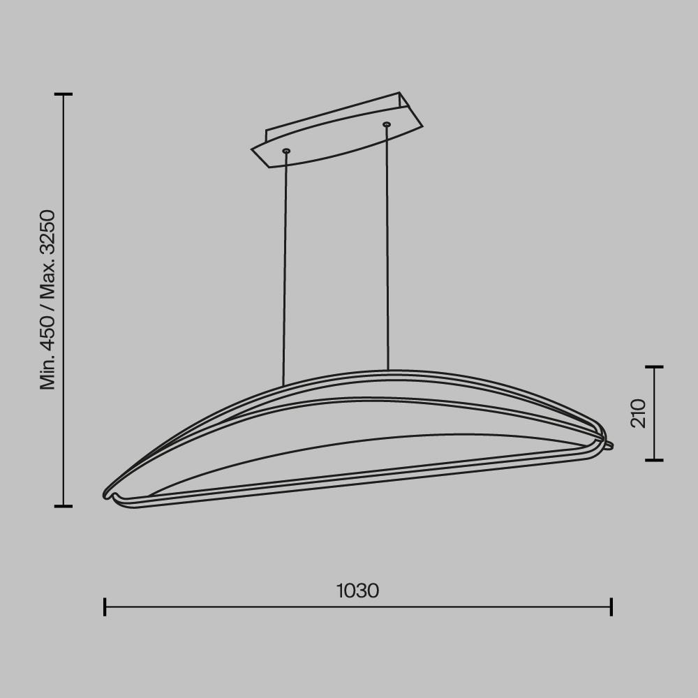 PENDELLEUCHTE BREEZE - Messingfarben, Modern, Metall (103/25/45cm) - MAYTONI