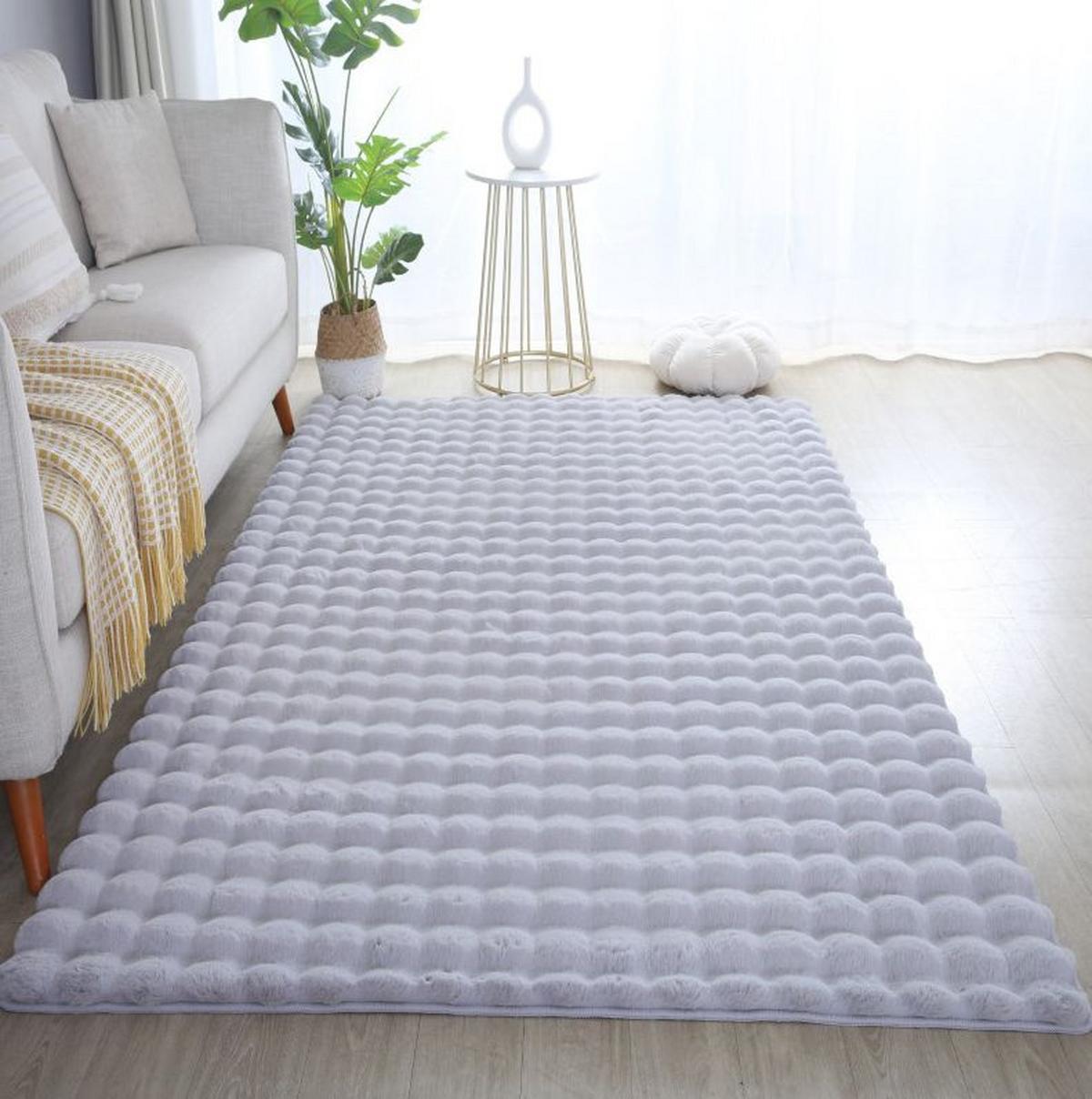 Preproga Z Visokim Florom Ambiance, Srebrna, 120x170cm - srebrne barve, Basics, tekstil (120/170cm) - Novel