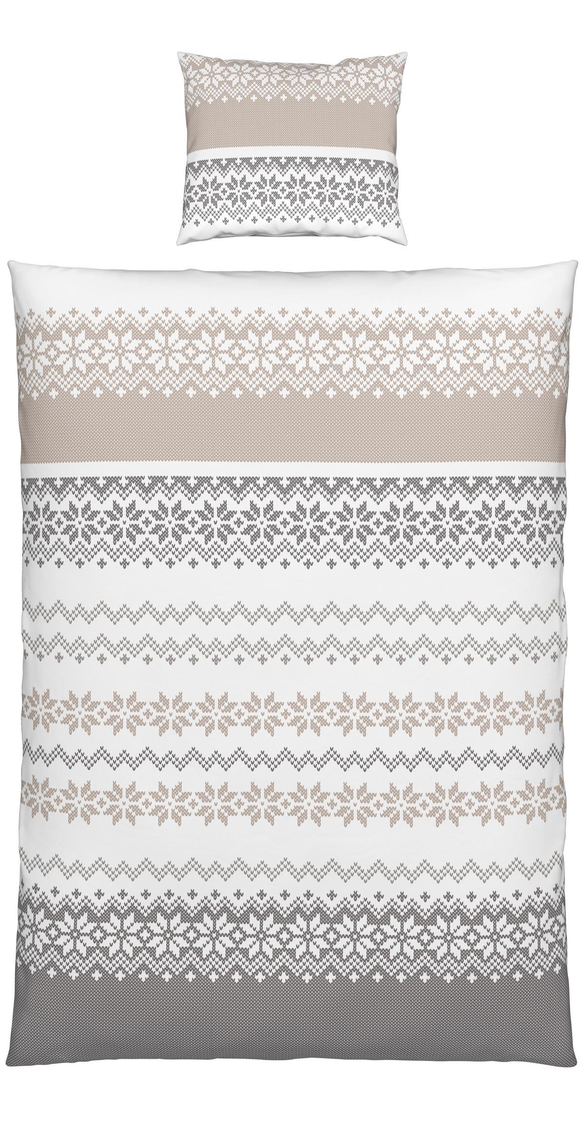 Posteljnina Snow Rose - siva/bela, tekstil (140/200cm) - Mömax