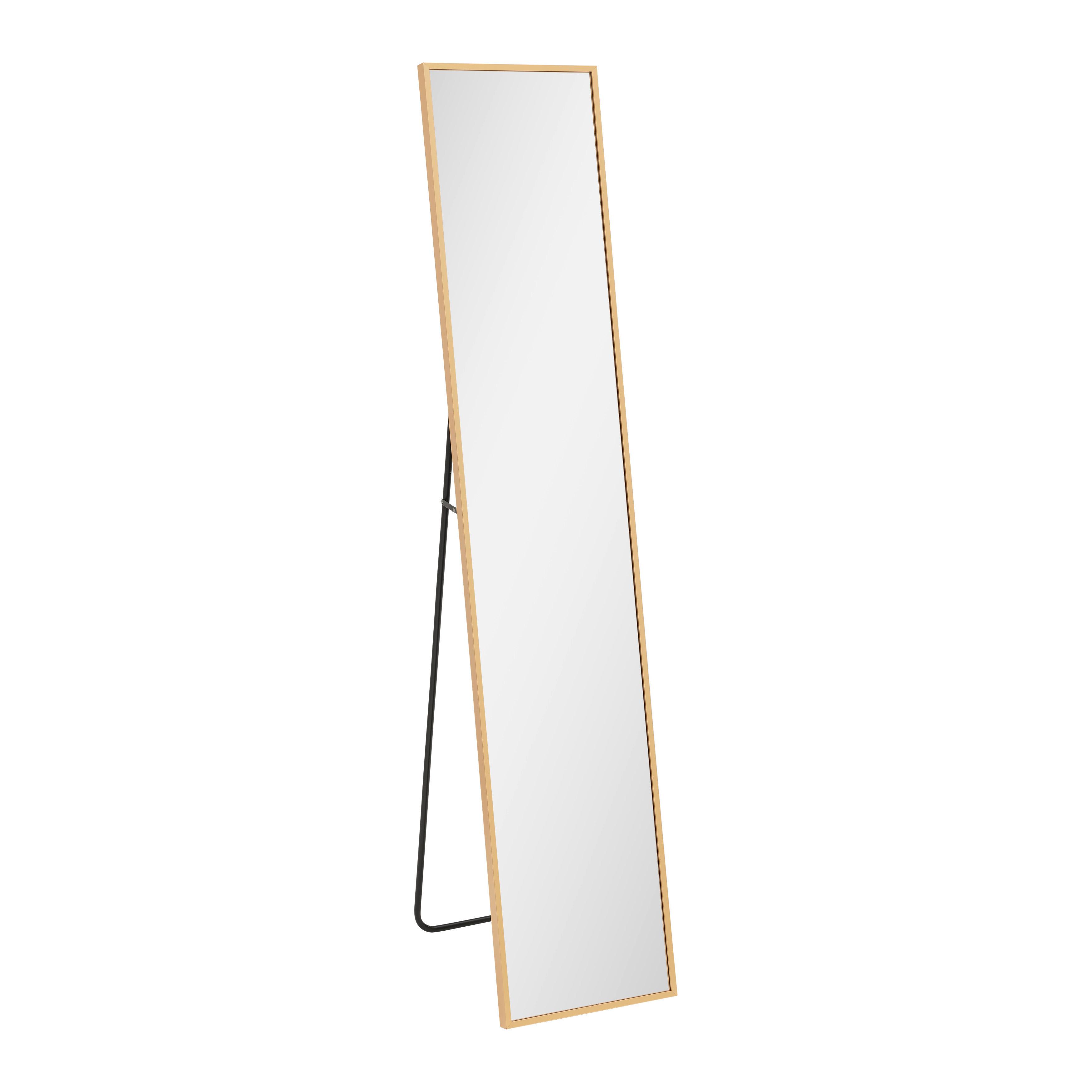 Standspiegel Kevin Goldfarben - Goldfarben, MODERN, Glas/Metall (30/150/2,5cm) - Mömax