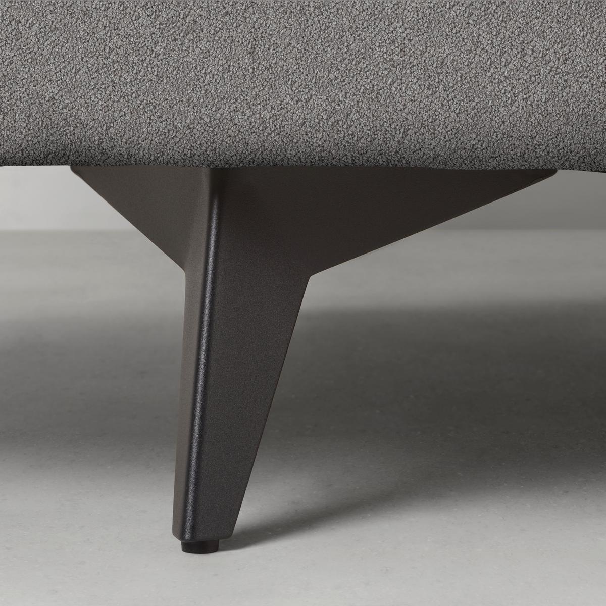 Ecksofa Axel Graphitfarben - Graphitfarben/Schwarz, MODERN, Textil/Metall (250/87/291cm) - Mömax